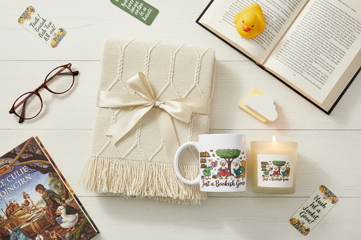 Bookish Goose – Flat Lay