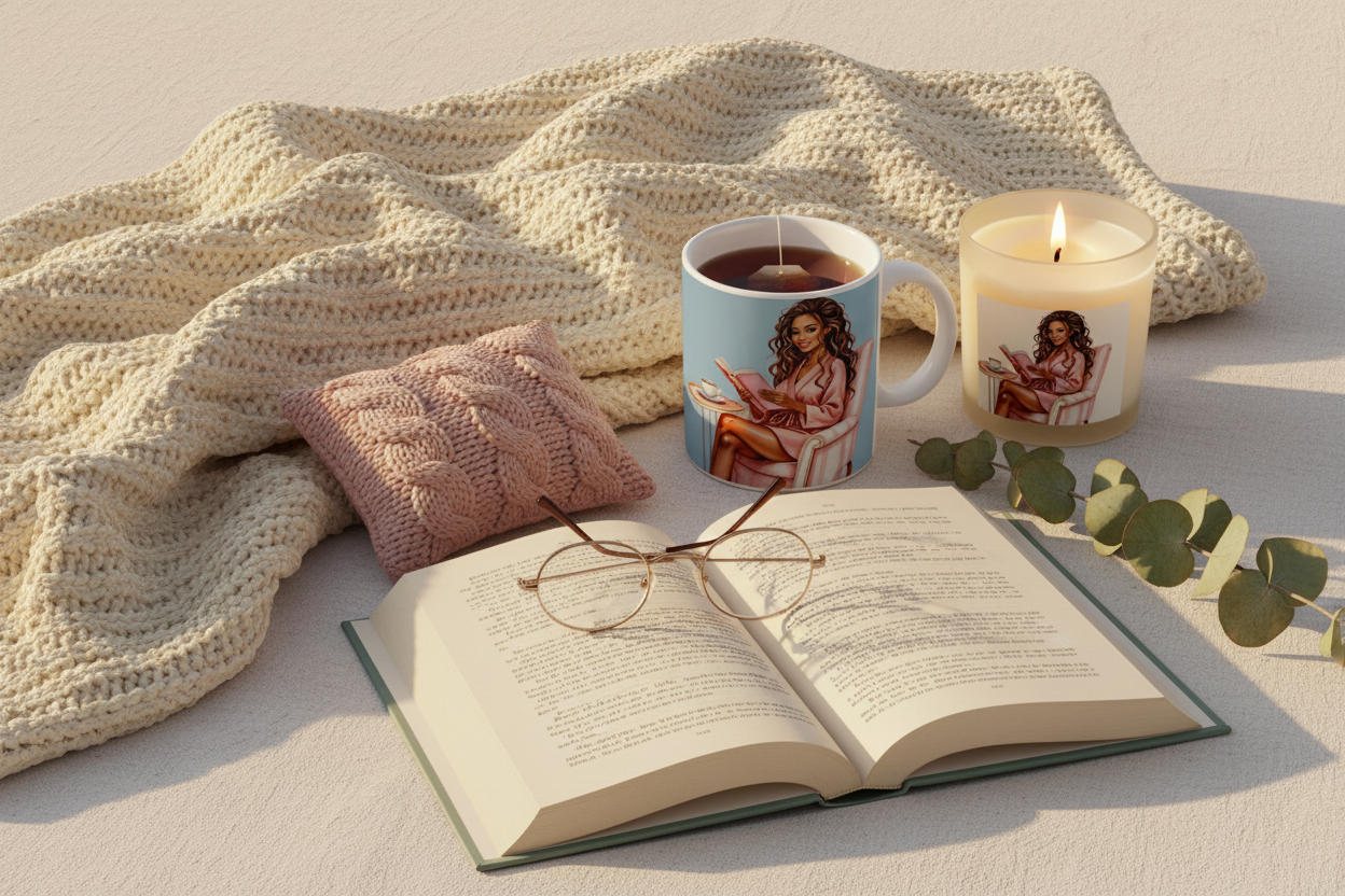 Cozy Reading Gift Set – Flat Lay