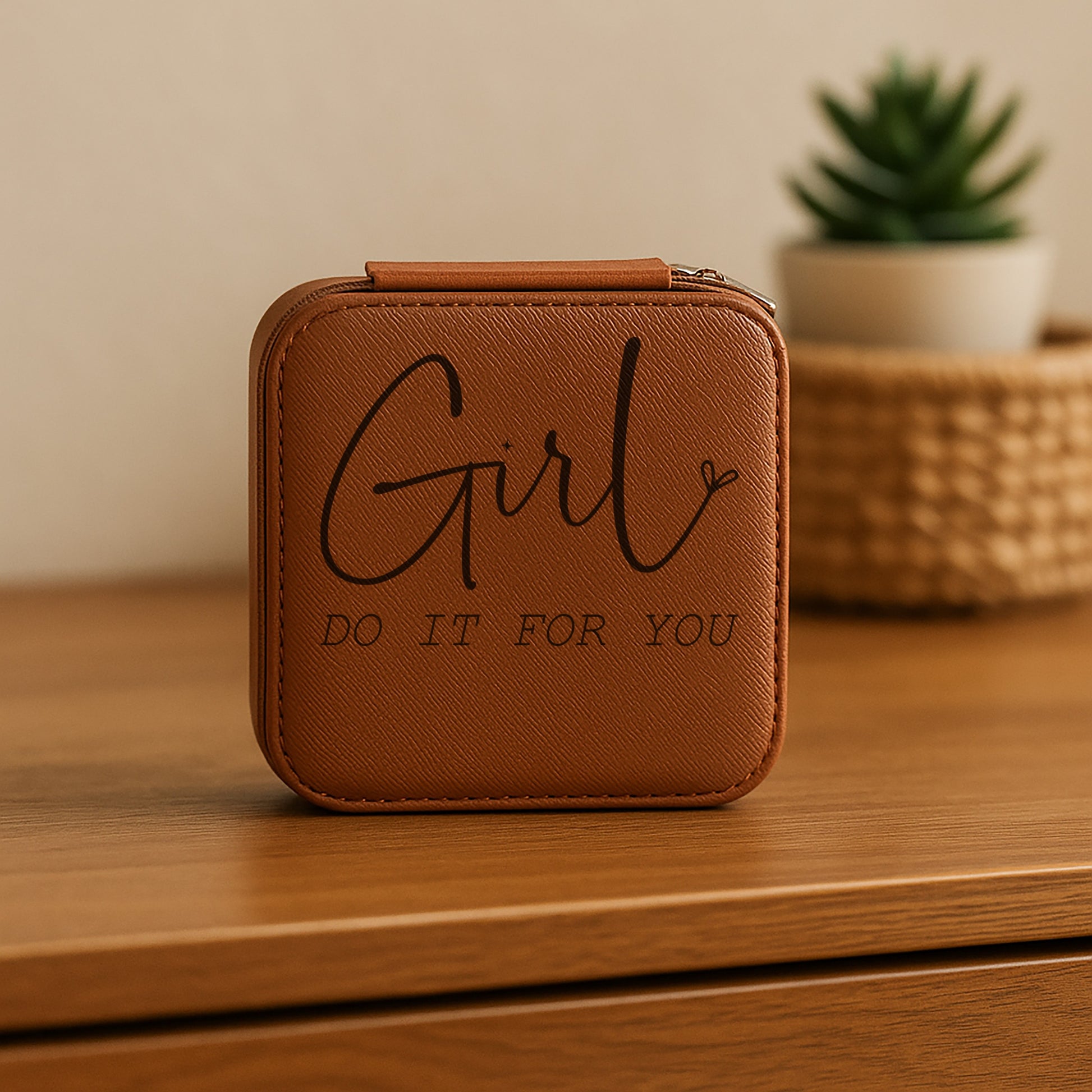 Self Love Dream & Wander Set jewelry travel box with inspirational quote 'Girl, Do It For You'.
