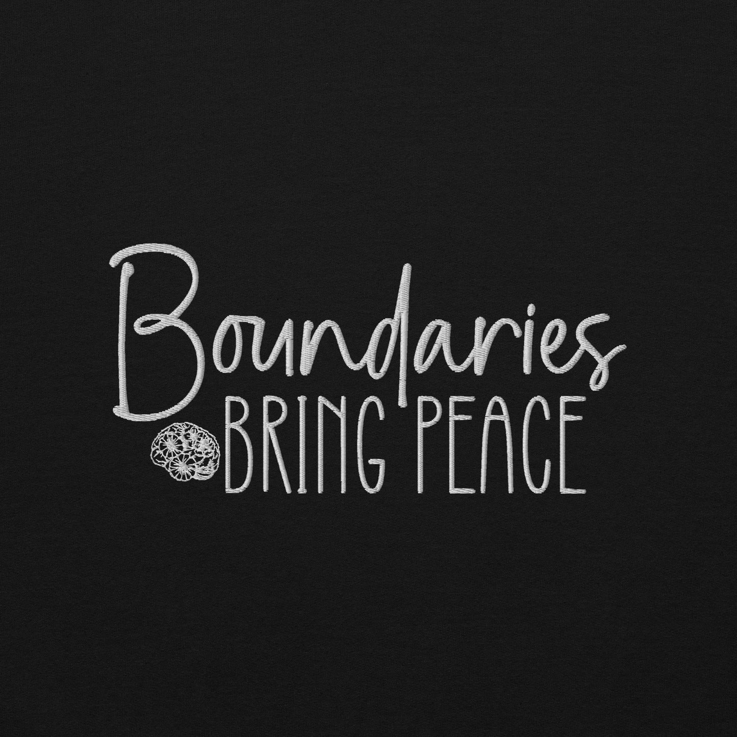 Boundaries Bring Peace Embroidered Sweatshirt - JOURNAL VENUE