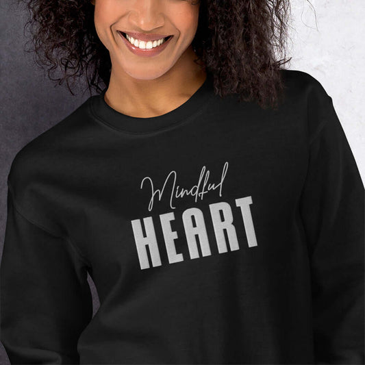 Mindful Heart Embroidered Sweatshirt - JOURNAL VENUE