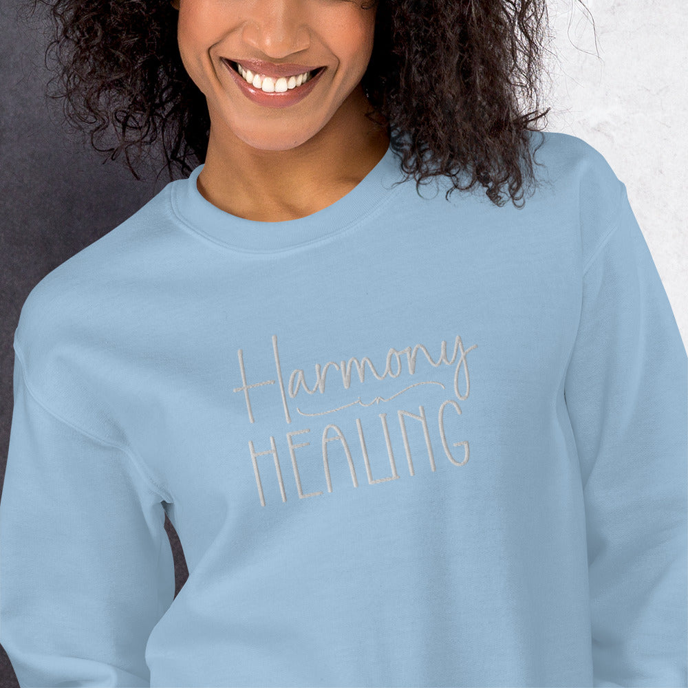 Harmony in Healing Embroidered Sweatshirt - JOURNAL VENUE