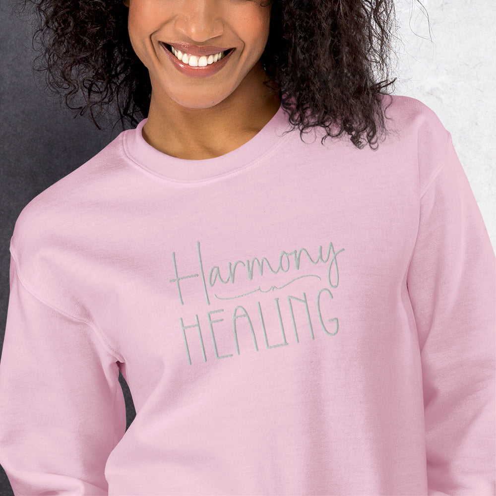 Harmony in Healing Embroidered Sweatshirt - JOURNAL VENUE