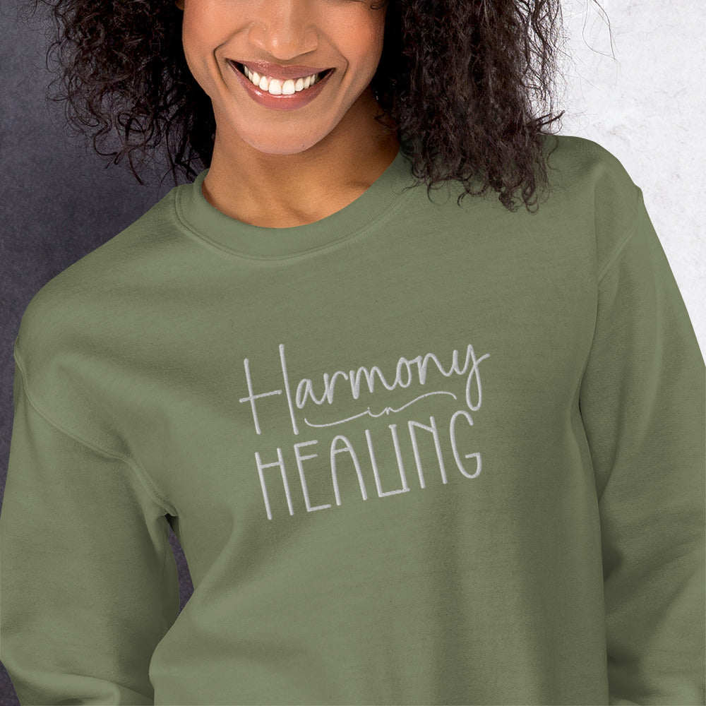 Harmony in Healing Embroidered Sweatshirt - JOURNAL VENUE