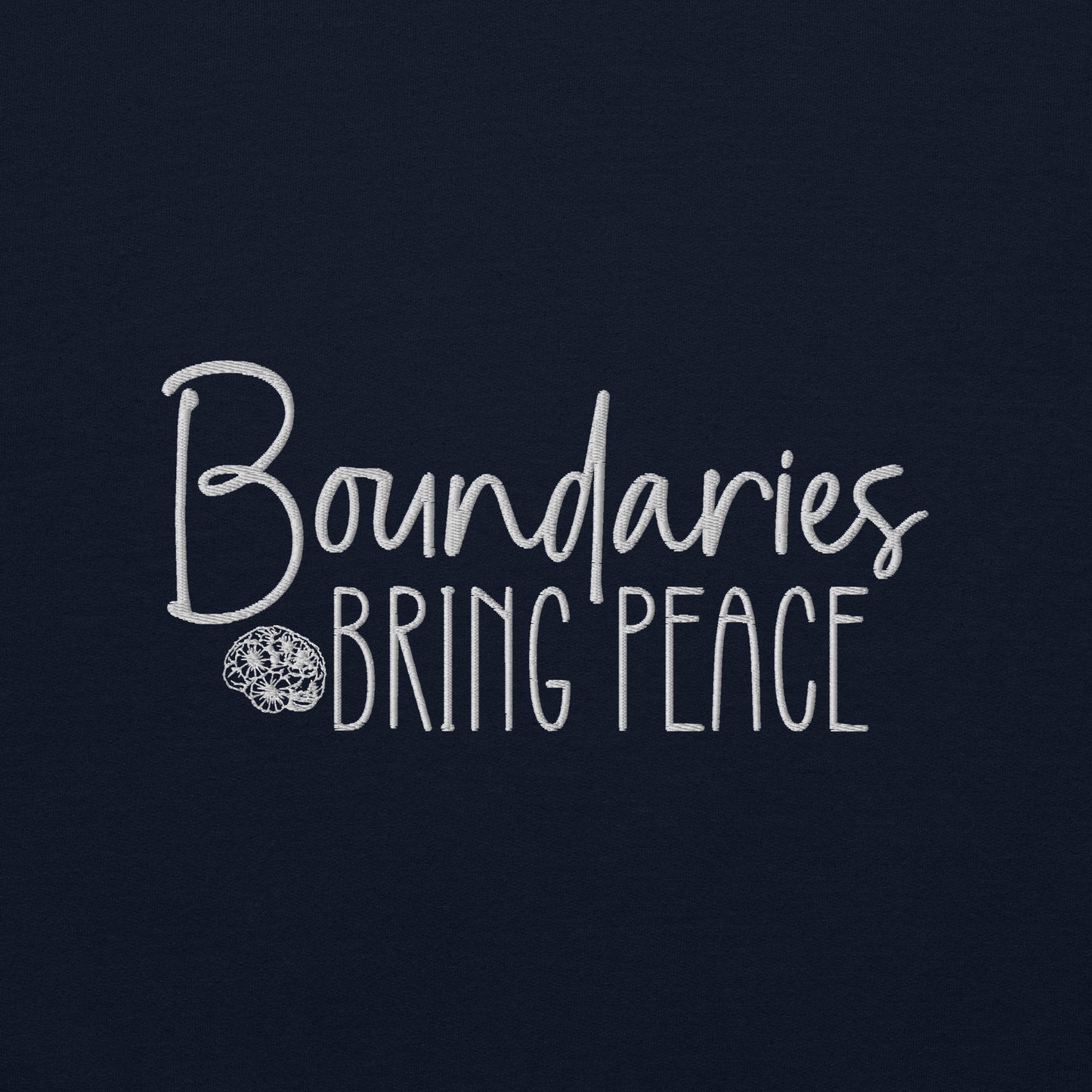 Boundaries Bring Peace Embroidered Sweatshirt