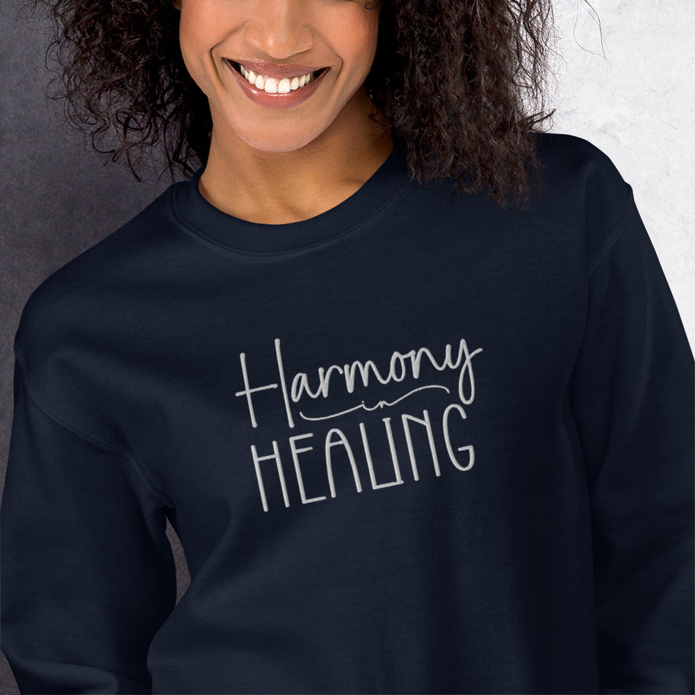 Harmony in Healing Embroidered Sweatshirt - JOURNAL VENUE